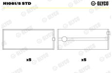 Hlavní ložiska klikového hřídele GLYCO H1061/5 STD