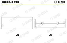 Hlavní ložiska klikového hřídele GLYCO H1065/5 STD
