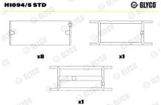 Hlavní ložiska klikového hřídele GLYCO H1094/5 STD
