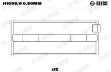 Hlavní ložiska klikového hřídele GLYCO H1095/6 0.50mm