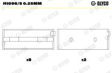 Lożisko kľukového hriadeľa GLYCO H1096/5 0.25mm