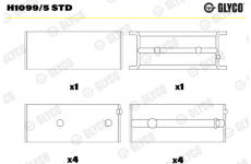 Hlavní ložiska klikového hřídele GLYCO H1099/5 STD