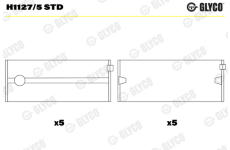 Hlavní ložiska klikového hřídele GLYCO H1127/5 STD
