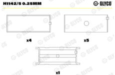 Lożisko kľukového hriadeľa GLYCO H1142/5 0.25mm