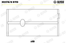 Hlavní ložiska klikového hřídele GLYCO H1176/5 STD