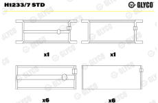 Hlavní ložiska klikového hřídele GLYCO H1233/7 STD