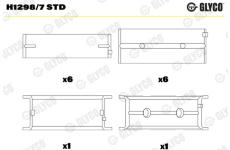Hlavní ložiska klikového hřídele GLYCO H1298/7 STD