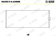 Hlavní ložiska klikového hřídele GLYCO H1310/3 0.25mm