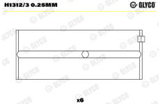 Hlavní ložiska klikového hřídele GLYCO H1312/3 0.25mm