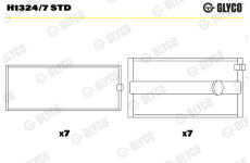 Lożisko kľukového hriadeľa GLYCO H1324/7 STD
