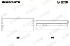 Lożisko kľukového hriadeľa GLYCO H1325/5 STD
