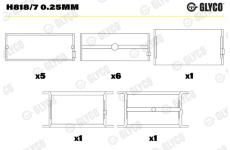 Lożisko kľukového hriadeľa GLYCO H818/7 0.25mm