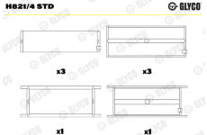 Lożisko kľukového hriadeľa GLYCO H821/4 STD