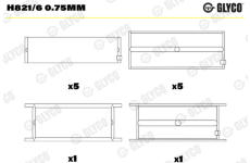 Lożisko kľukového hriadeľa GLYCO H821/6 0.75mm