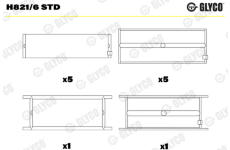 Lożisko kľukového hriadeľa GLYCO H821/6 STD