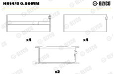 Hlavní ložiska klikového hřídele GLYCO H914/5 0.50mm