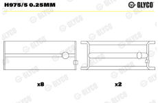 Hlavní ložiska klikového hřídele GLYCO H975/5 0.25mm