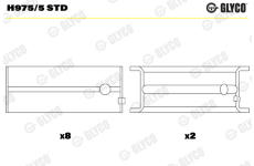 Lożisko kľukového hriadeľa GLYCO H975/5 STD
