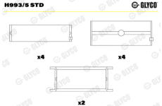 Lożisko kľukového hriadeľa GLYCO H993/5 STD
