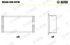 Lozisko vackoveho hridele GLYCO N110/4N STD