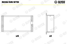 Lozisko vackoveho hridele GLYCO N110/5N STD