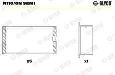 Lozisko vackoveho hridele GLYCO N110/6N SEMI