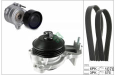 Vodní pumpa + klinový żebrový řemen Schaeffler INA 529 0605 30
