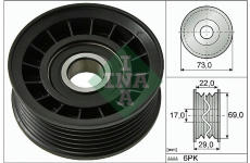 Vratna/vodici kladka, klinovy zebrovy remen Schaeffler INA 532 0649 10