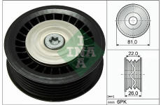 Vratna/vodici kladka, klinovy zebrovy remen Schaeffler INA 532 0678 10