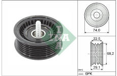 Vratná/vodicí kladka, klínový žebrový řemen Schaeffler INA 532 0784 10