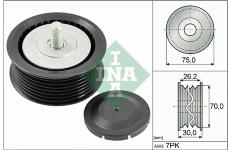 Vratná/vodicí kladka, klínový žebrový řemen Schaeffler INA 532 0800 10