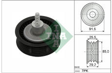 Vratná/vodicí kladka, klínový žebrový řemen Schaeffler INA 532 0909 10