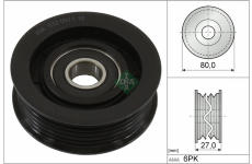 Vratná/vodicí kladka, klínový žebrový řemen Schaeffler INA 532 0971 10