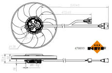 Větrák, chlazení motoru NRF 470033