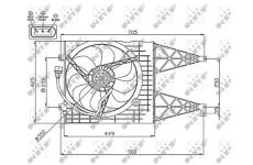 Ventilátor chladenia motora NRF 47744