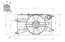 Ventilátor chladenia motora NRF 47878