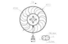 Ventilátor chladenia motora NRF 47970