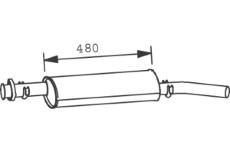 Střední tlumič výfuku DINEX 33307