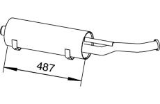 Střední-/zadní tlumič výfuku DINEX 51314
