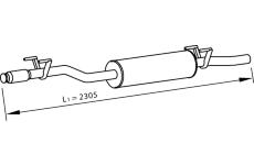 Střední tlumič výfuku DINEX 74302