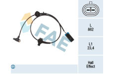 Snímač, počet otáček kol FAE 78492