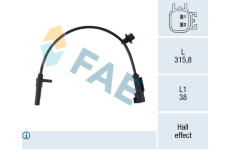 Snímač, počet otáček kol FAE 78776