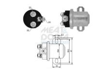 Elektromagnetický spínač pre żtartér MEAT & DORIA 46184