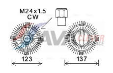 Spojka, větrák chladiče AVA Clever Choice FDC447