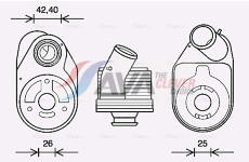 Olejový chladič, motorový olej AVA QUALITY COOLING FT3610