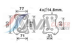Olejový chladič, motorový olej AVA Clever Choice OL3686