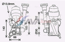 Olejový chladič, motorový olej AVA Clever Choice OL3686H