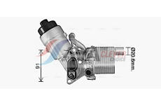 Olejový chladič, motorový olej AVA Clever Choice OL3702H