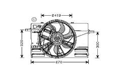 Větrák, chlazení motoru AVA QUALITY COOLING VO7508