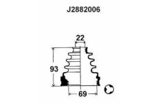 Sada měchů, hnací hřídel NIPPARTS J2882006